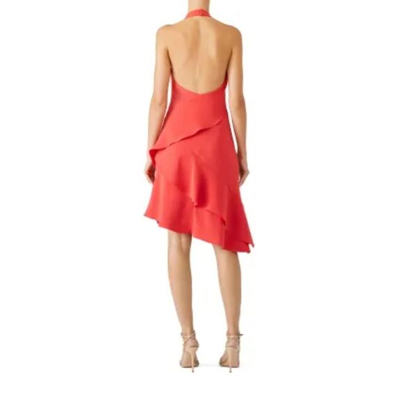 Carmen Marc Calvo Coral Halter Dress Size 18 - Picture 2 of 11